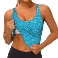 thumbnail image 3 of Uemuo Blue Glitter Pattern Women's Sports Bra - High Impact Support, Breathable, and Comfortable Athletic Bra for Running, Yoga, and Workouts, 3 of 9