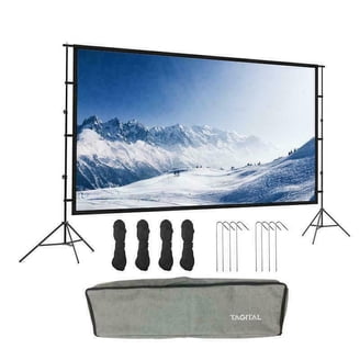 120 Inch Projector Screen With Stand - Indoor Outdoor Portable 16:9 4K HD Wrinkle-Free Movie Screen With Carry Bag