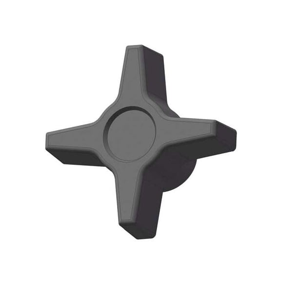 Four Prong Knob, 3/8-16 Thread Size, 1.125"L, Blind Tap, Steel