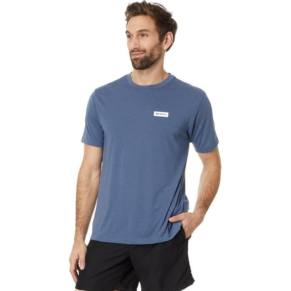 RVCA Short Sleeve Sport Icon T-Shirt in Indigo Blue-XL