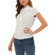 thumbnail image 4 of CAMISAS DE MUJER VINTAGE DE MANGA CORTA CON BOTONES Y PUNTOS POLKA 3XL BLANCA, 4 of 6