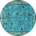 thumbnail image 1 of Ahgly Company Indoor Round Animal Light Blue Traditional Area Rugs, 3' Round, 1 of 4