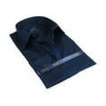 thumbnail image 6 of Men 100% Sateen Cotton Shirt Manschett Quesste Turkey Slim Fit 4010-07 Navy Blue, 6 of 6