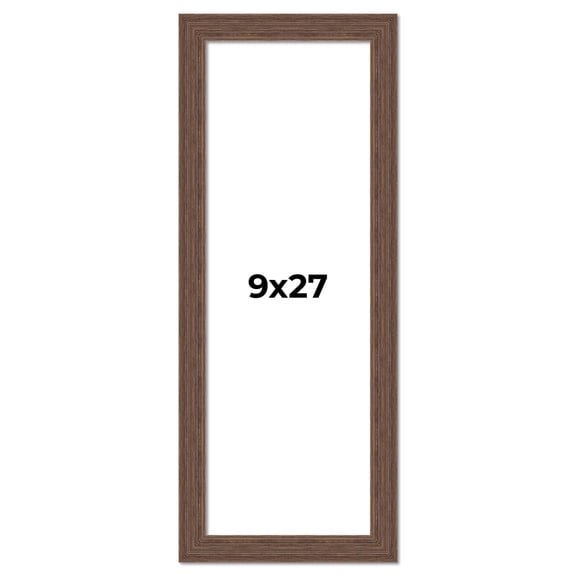 9x27 Frame Brown Farmhouse Solid Wood Picture Frame Width 1.5 Inches | Interior Frame Depth 0.5