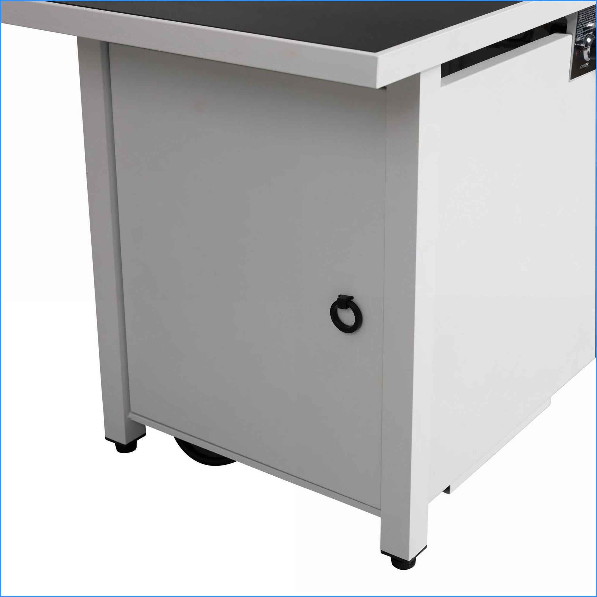 Outdoor Stoves | Estufa Exterior | Modern 25"H x 42"W Steel Fire Pit Table, for Patio Deck | Stainless Steel