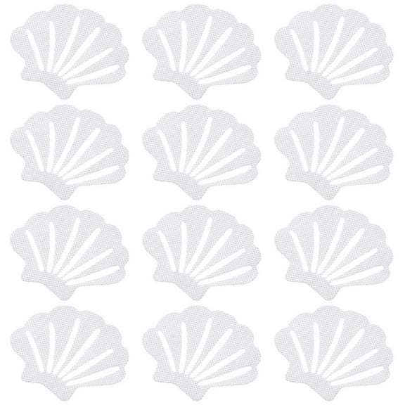 FUTUREORYY Bathtub Safety Strips 12Pcs Topbathy Non Slip Peva Sea Shell Shape Bath Decals