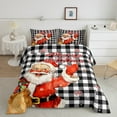 thumbnail image 2 of Manfei Santa Claus 3 Pieces Queen Comforter Set,Geometric Plaid Bedding Sets,Happy Christmas Bedding Comforter Set,Breathable Festival Room Decorative,Reversible, 2 of 8