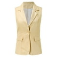 thumbnail image 4 of Mifelio Jackets for Women, Womens Vest Coat Casual Blazers Open Front Sleeveless Work Jackets Blazers Vest for Women Beige XXL, 4 of 6