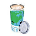 thumbnail image 3 of Taza de café de acero inoxidable con aislamiento de 20 oz para viajes con pajita, taza térmica portátil, juego de tres piezas con pajita, 3 of 7