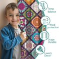 thumbnail image 3 of Blackout Kids Curtains,Multicolor Ethnic Mandala Pattern Childrens Insulated Curtains Set Of 2,Bedroom Essentials,Toddler Room Decor 42x63in(106x160cm), 3 of 5