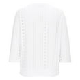 thumbnail image 4 of Vibrex Women's V Neck 3/4 Sleeve Tops Casual T Shirts Basic Summer Tees Loose Fit Pullover Tunic Fashion Women's Comfortable Solid Color Soft Breathable Blouse Elastic Hem Waist-Cinching Blouses, 4 of 9