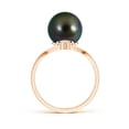 thumbnail image 2 of ANGARA Tahitian Cultured Pearl Chevron Ring with Diamond in 14K Rose Gold for Women | June Birthstone, Birthday, Anniversary, Jewelry Gift for Women | Pearl Ring, 2 of 9