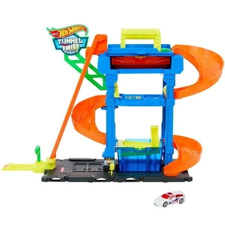 Mattel Hot Wheels City Tunnel Twist Car Wash Car Playset Play Vehicles Diecast