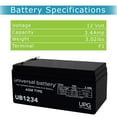 thumbnail image 3 of "UPG 12V 3Ah Replacement Battery for Toro Lawn Mower 106-8397 Battery-12 Volt", 3 of 6