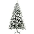 thumbnail image 1 of HOMCOM Snow Flocked Artificial Christmas Tree with Realistic Branches Tips, 1 of 10