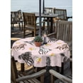 thumbnail image 2 of Outdoor Tablecloths with Umbrella Hole & Zipper, Spring Flowers Round Tablecloths 60 Inch, Black Brown White Horse Country Pink Waterproof Table Cloth, Patio/Pool/Picnic Table Covers, 2 of 8