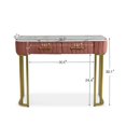thumbnail image 4 of Catherine Console Table and Stool Set Vanity Set with Cushioned Stool Dressing Table Makeup Vanity Table with 2 Drawers Rose, 4 of 7
