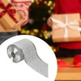 thumbnail image 2 of Lijie 2inch x 90 Yards Christmas Wired Edge Ribbon DIY Xmas Decoration Multifunctional Silvery, 2 of 6