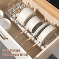 thumbnail image 2 of Lonian 2-Pack Expandable Pot and Pan Organizer Rack, Adjustable 12-22” Cabinet & Under Sink Storage, White Pan Organizer with 7 Dividers, Set of 2, 2 of 6