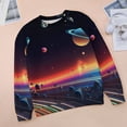 thumbnail image 6 of Galaxy Star Outer Space Womens Casual Crewneck Sweatshirt Long Sleeve Tops Cute Pullover Loose Fit, 6 of 7