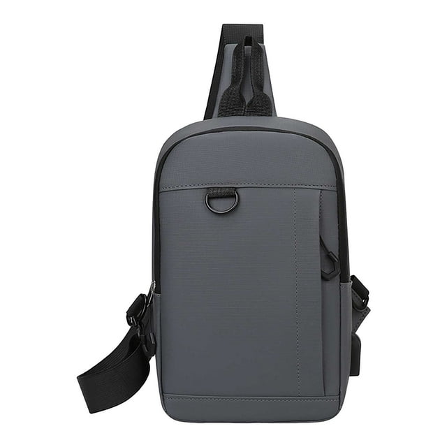 Grey Multifunctional Chest Bag Mens Business Travel Versatile Shoulder Bag Outdoor Sports Riding Crossbody Bag Grey 28X18X8Cm