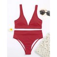 thumbnail image 4 of Aayomet Bathing Suit For Women Swimsuit Two Hight High Waist Bikini Piece Women Cut Up Set Push Striped Swimwears Tankinis,Red XL, 4 of 5