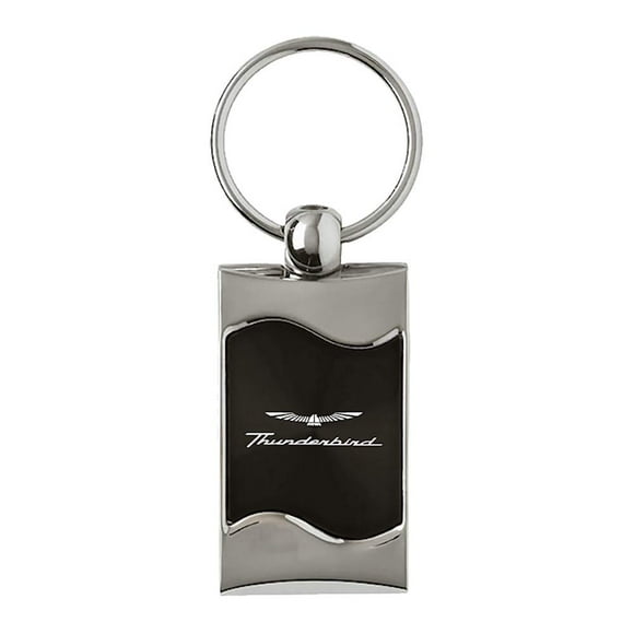 Ford Thunderbird Black Spun Brushed Metal Key Ring
