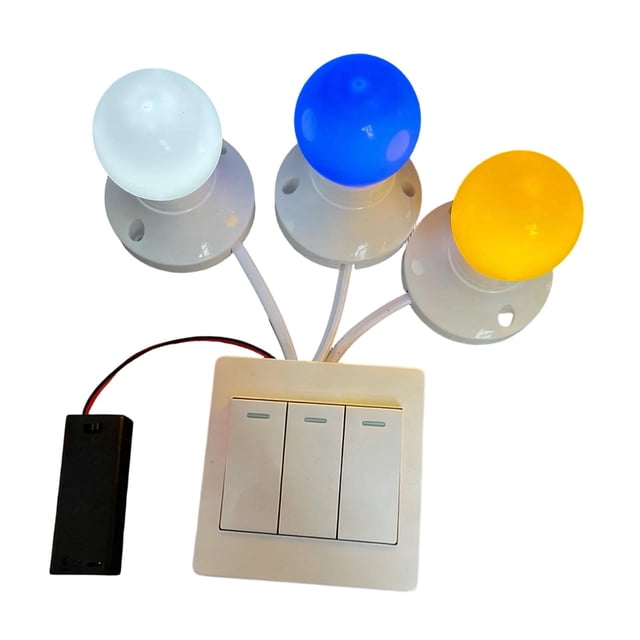 arctrm Interrupteur Lumineux Planche Sensorielle Pièce Accessoires de Planche Occupée Motricité Fine Sensoriel Blanc Jaune Bleu