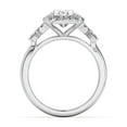 thumbnail image 2 of Circle Jewel 1.7 Ct Halo Engagement Wedding Ring - Oval Cut Moissanite in 14K White Gold Plated Ring - Perfect Proposal Ring for Women - Beautiful Gift for Birthdays or Anniversaries, 2 of 4