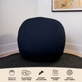 thumbnail image 6 of Big Joe Fuf 4Ft Foam Bean Bag Chair with Removable Cover for Kids, Teens, Cobalt Lenox, Durable Woven Polyester, 4 foot Large Reading and Gaming Seat, 6 of 9