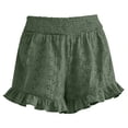 thumbnail image 5 of BLVB Boho Shorts for Women Summer Beach Vacation Clothes Spring Elastic Waist Embroidered Ruffle Lounge Shorts, 5 of 5