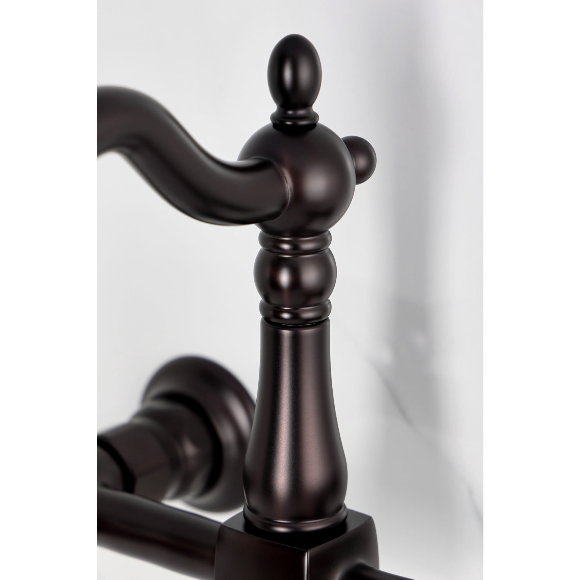 Kingston Brass KS2445PKL Duchess Double-Handle Wall-Mount Bridge Kitchen Faucet, Oil Rubbed Bronze