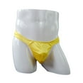 thumbnail image 2 of BKQCNKM Thongs Crotchless Panties underwear Panties Men's Comfortable Satin Underwear Men's Underwear Panties Yellow One Size, 2 of 3