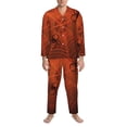 thumbnail image 3 of Naloa Spider Web Men’s Pajamas Set - Long Sleeve Button Down Sleep Shirt and Pajama Bottoms Sleepwear Set-Large, 3 of 7