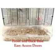 Large 3-Tiers Acrylic Clear Hamster Mansion Guinea Pig Habitat Mouse Home Gerbil House Cage Paw Safe Solid Platform Anti-Slip Step Ramp