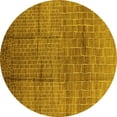 thumbnail image 1 of Ahgly Company Indoor Round Solid Yellow Modern Area Rugs, 4' Round, 1 of 4