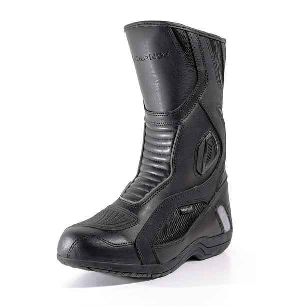 Kronox WaterResistant Motorcycle Touring Boots Black Syntethic