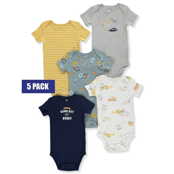 Carter's Baby Boys' 5-Pack Game On Bodysuits Color: gray multi Size: 9 months