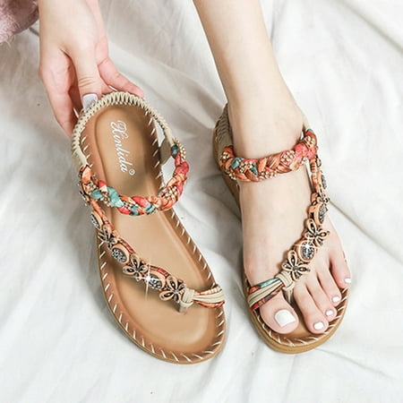 

Sunhillsgrace Shoes For Women Sandals Women Fashion Wedges Solid Outdoor Elastic Band Sandals Casual Shoes