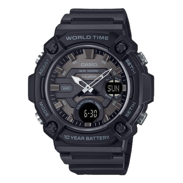 Casio Standard Analog Digital Resin Strap Grey Dial Quartz AEQ-120W-1BV 100M Men's Watch
