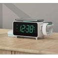 thumbnail image 2 of Smartset Dual Alarm Clock FM Radio with Wireless Charging, Bluetooth Speaker, Ultra Fast Charging for Airpods/iPhone, Foldable Stand, USB Charger, Adjustable LED Glow, ER100501, 2 of 4