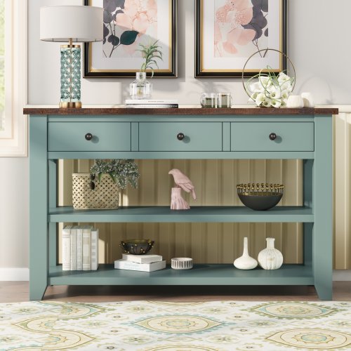 48 Modern Console Table Sofa For Living Room With 3 Drawers And 2 Shelves Solid Wood Top Pine Com 48 Modern Console Table Sofa For, Woodbridge Harper Console Table