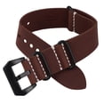 thumbnail image 4 of 24mm Dark Brown Crazy Horse Leather Strap Black Buckle Leather Watch Band With Double Sides Leather Watch Strap, 4 of 6