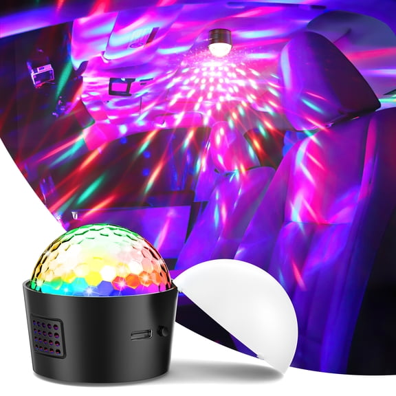 2 Pack LED Disco Ball Light, Sound Activated RGB Party Lights, Mini Stage Lighting for DJ, Home, Bar and Holiday Decor