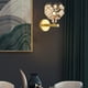 thumbnail image 3 of Lámpara de pared sencilla, apliques de luz LED decorativos E27 para mesita de noche Ojos de toro de oro, 3 of 8