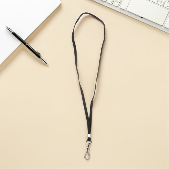 NUOLUX 40Ud Cintas De Cuello Para Id En Poliéster Negro Con Clip Seguro Para Oficina
