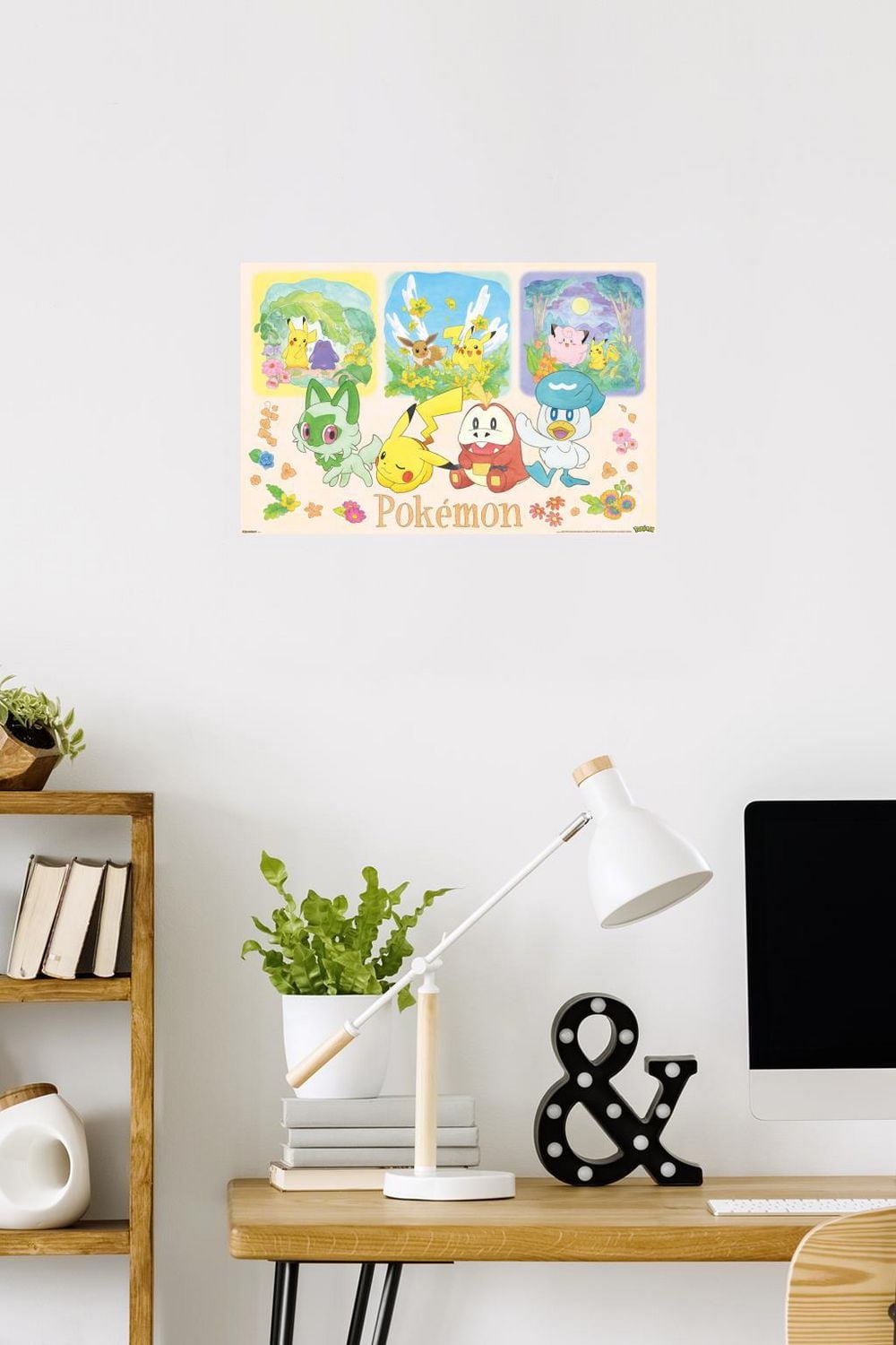 Pokémon: One Scene - Group Wall Poster, 14.725" x 22.375" Framed