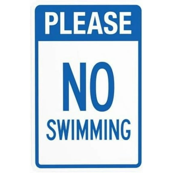 Notice No Swimming Warning Sign, Pool Rules Metal Signs for Business Home Outdoor Indoor Road Yard Garage Street Wall Caution Custom Decor 8 x 12 Inch