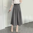 thumbnail image 4 of Ydojg Women Skirts Casual Dress Mid Length Suit Skirt A Line High Waisted Pleated Skirt Daily Half Suit Skirts Grey M, 4 of 9