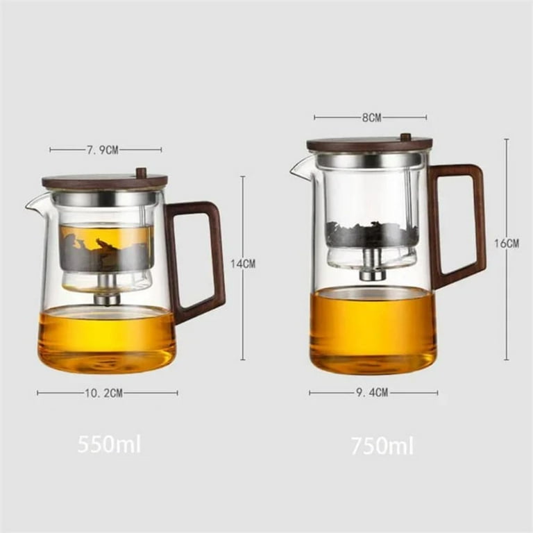 Teiera In Vetro Borosilicato 520ml Con Filtro Magnetico - Separazione Acqua/Tè, Manico In Legno - Tranquili Tea - Foto 10